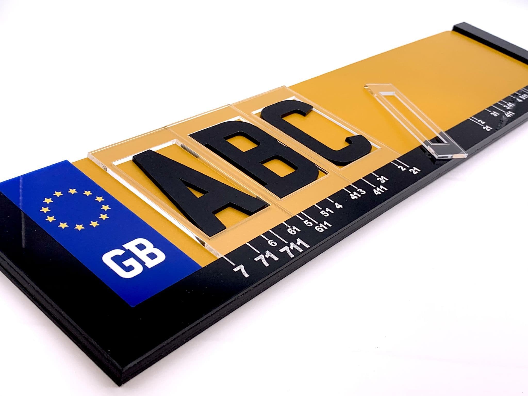 3D & 4D Number Plate Spacing Jig for Standard & Personalised Registrations GB