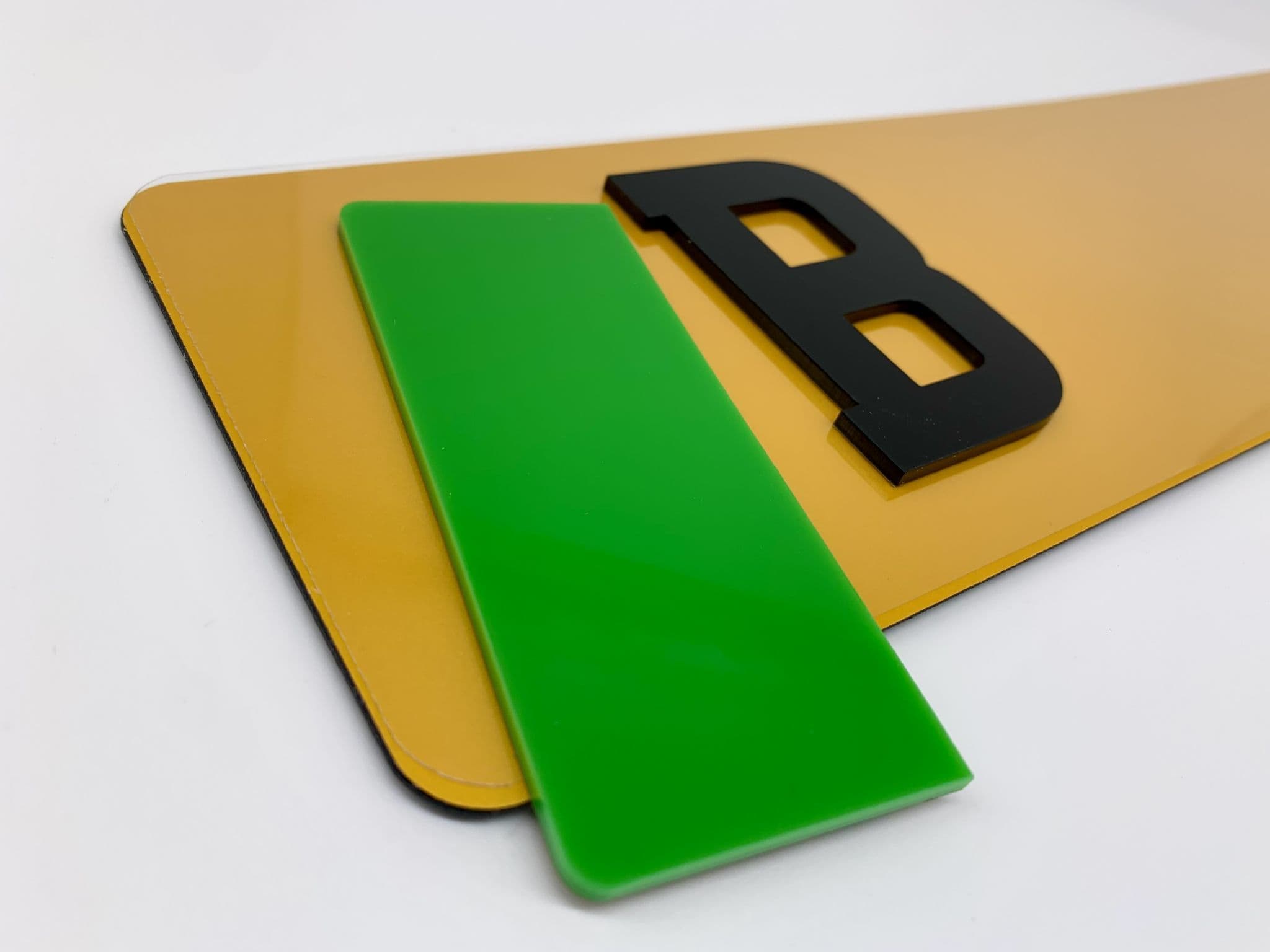 4D EV NUMBER PLATE BADGE FLAG - PAIR