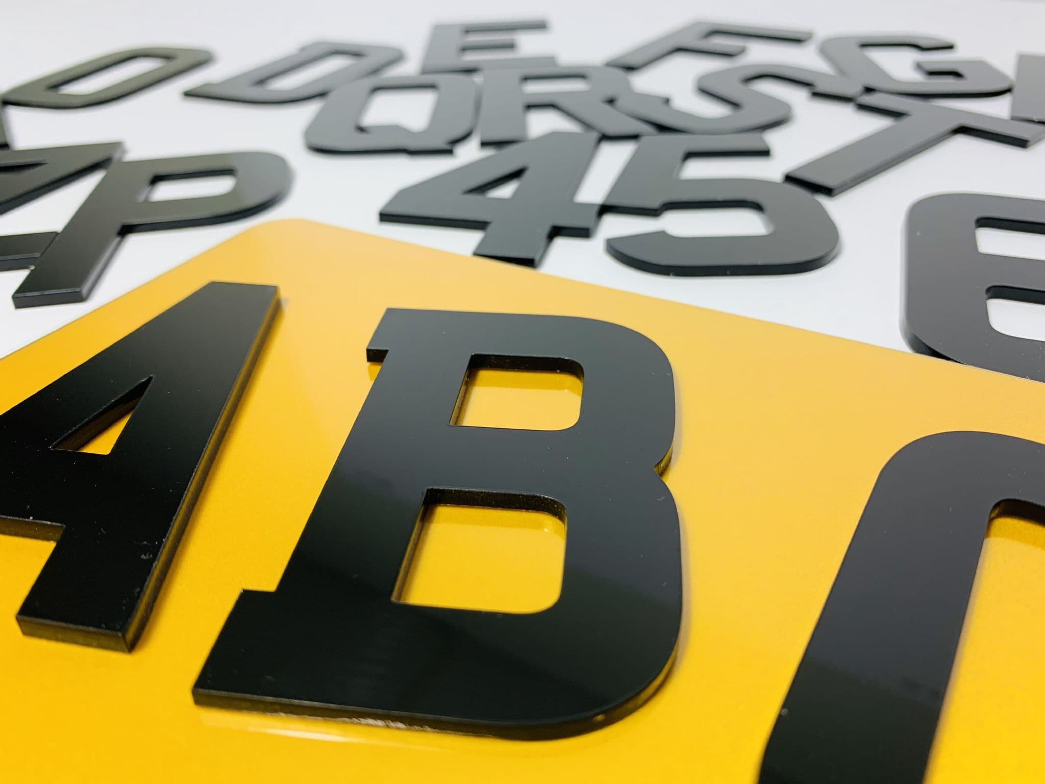 4D LASER CUT NUMBER PLATE LETTERS BLACK 3D 3mm – Asscher Design Ltd