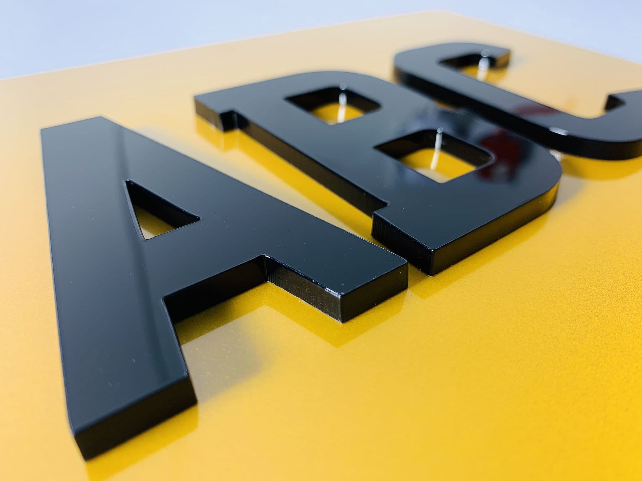 4D LASER CUT NUMBER PLATE LETTERS BLACK 3D 5mm