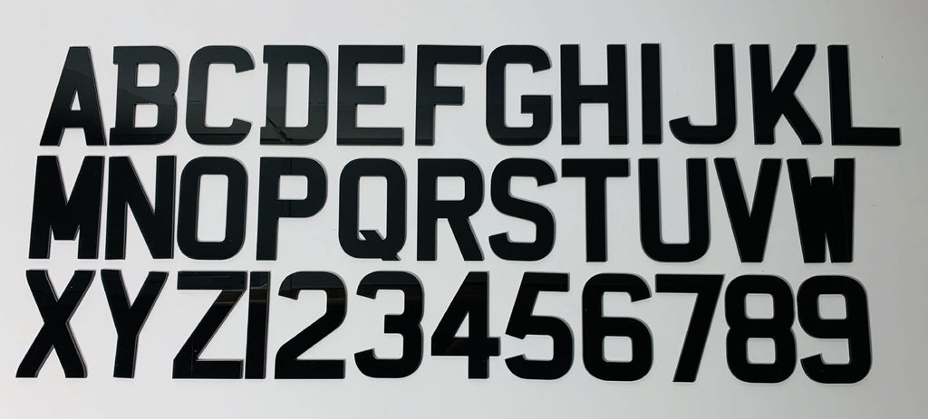 4D LASER CUT NUMBER PLATE LETTERS BLACK 3D 5mm