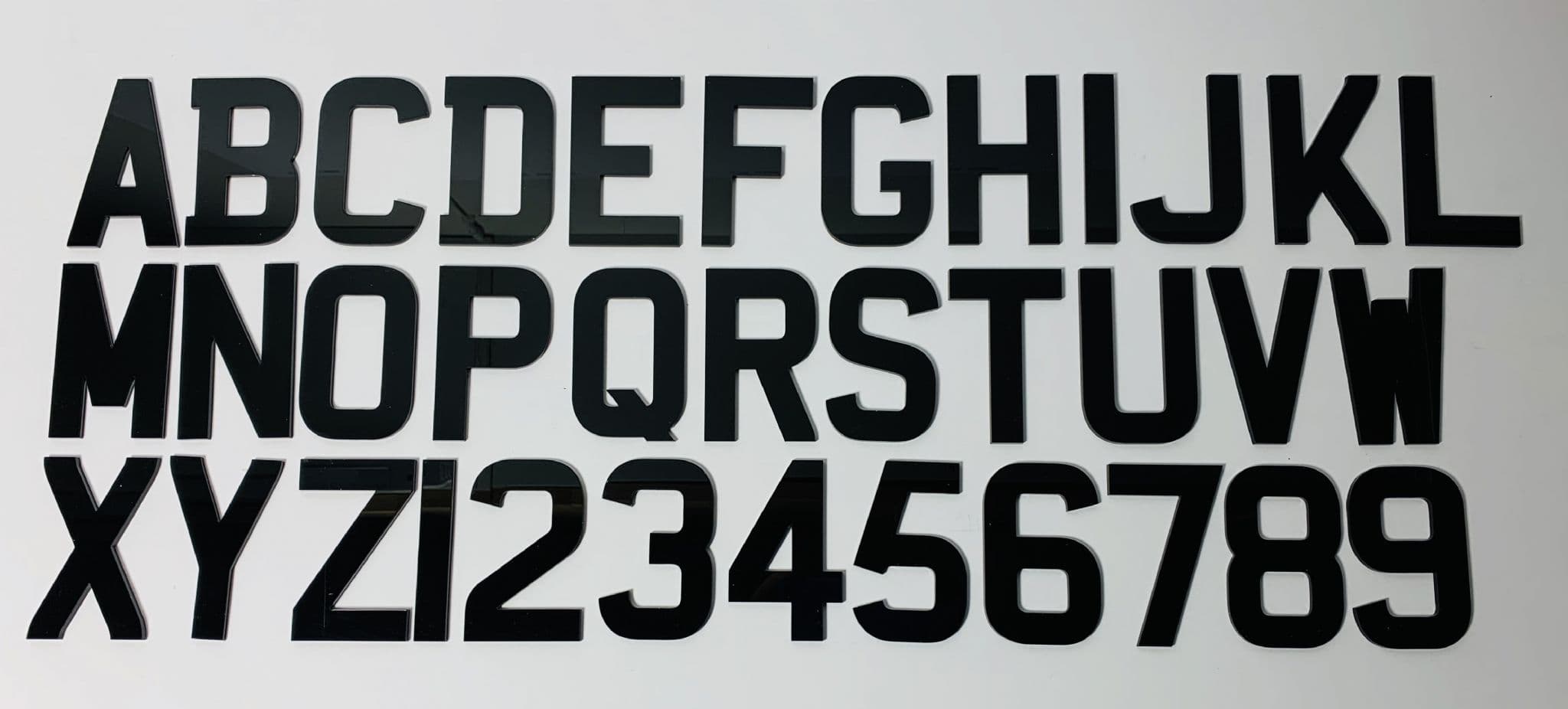 4D LASER CUT NUMBER PLATE LETTERS BLACK 3D 5mm