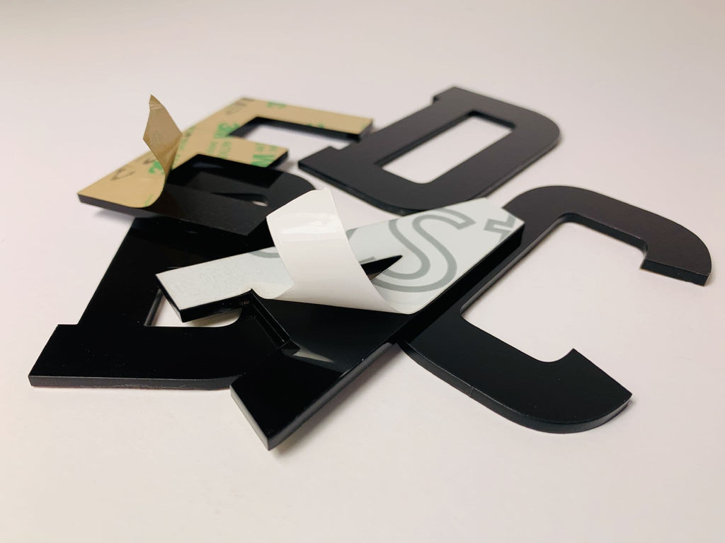 4D LASER CUT NUMBER PLATE LETTERS BLACK 3D 5mm