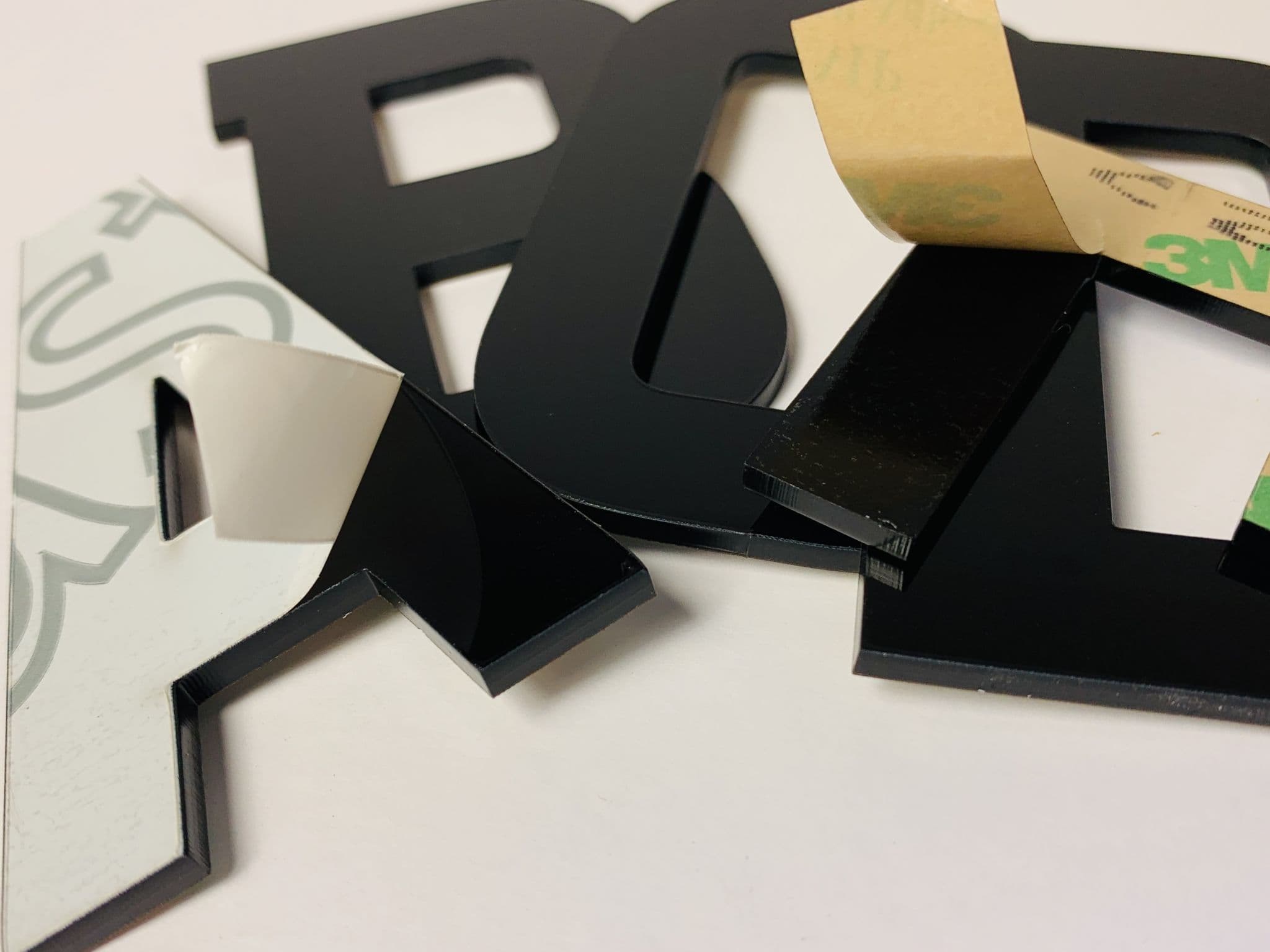 4D LASER CUT NUMBER PLATE LETTERS BLACK 3D 5mm