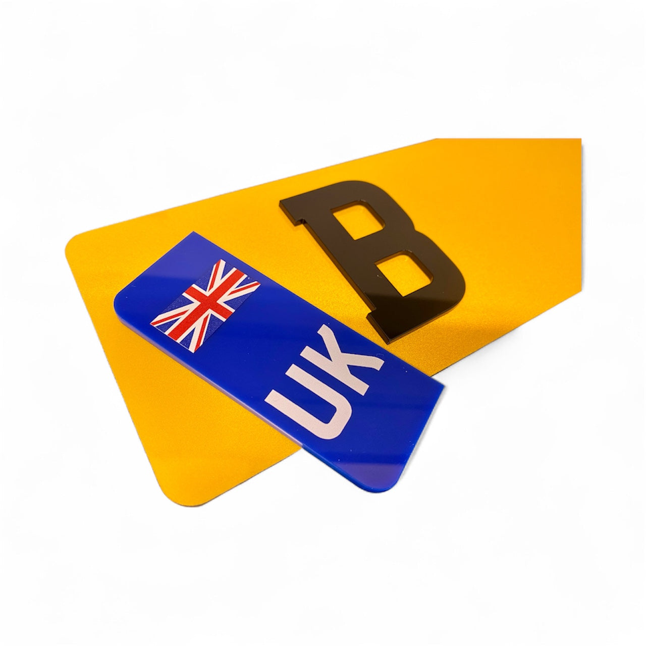 NUMBER PLATE BADGE FLAG - PAIR