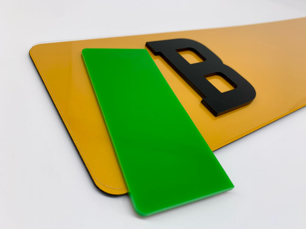 NUMBER PLATE BADGE FLAG - PAIR