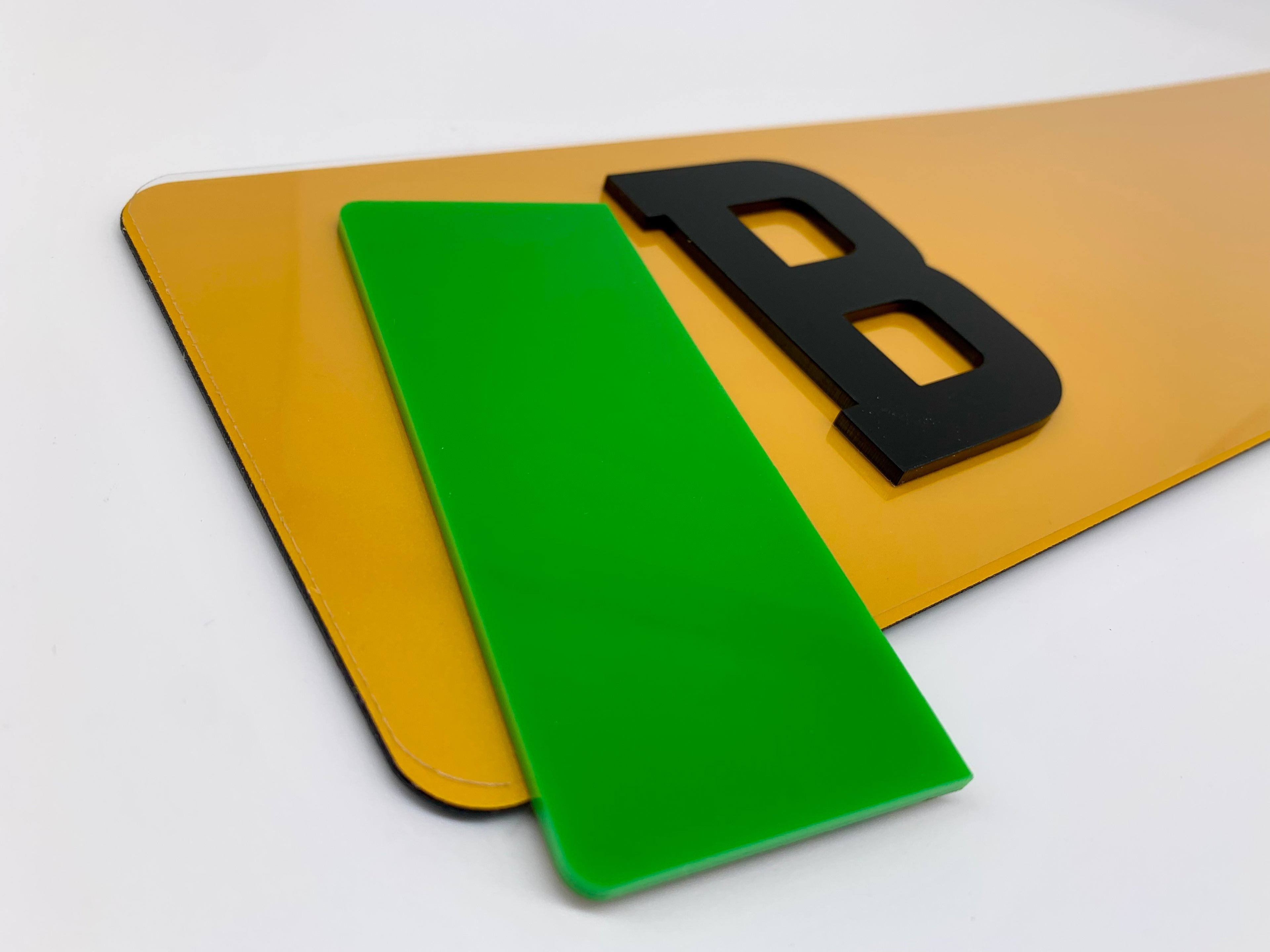 NUMBER PLATE BADGE FLAG - PAIR