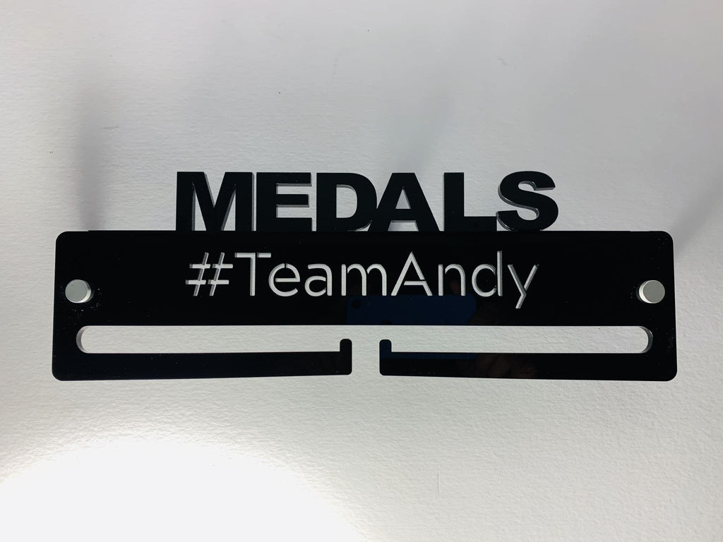 BESPOKE Medal Display Hanger Holder Black Acrylic with fixings & FREE POST