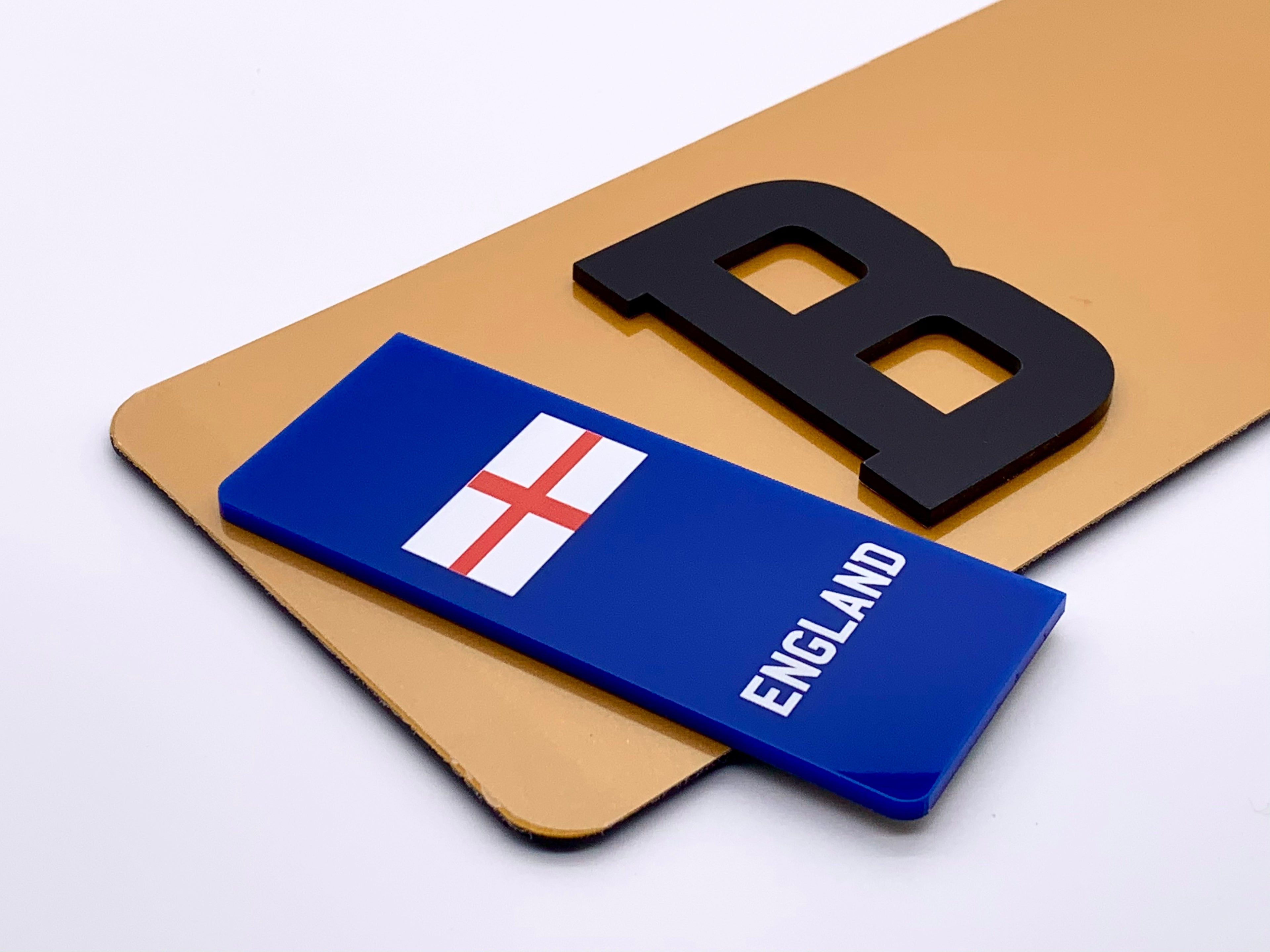 NUMBER PLATE BADGE FLAG - PAIR