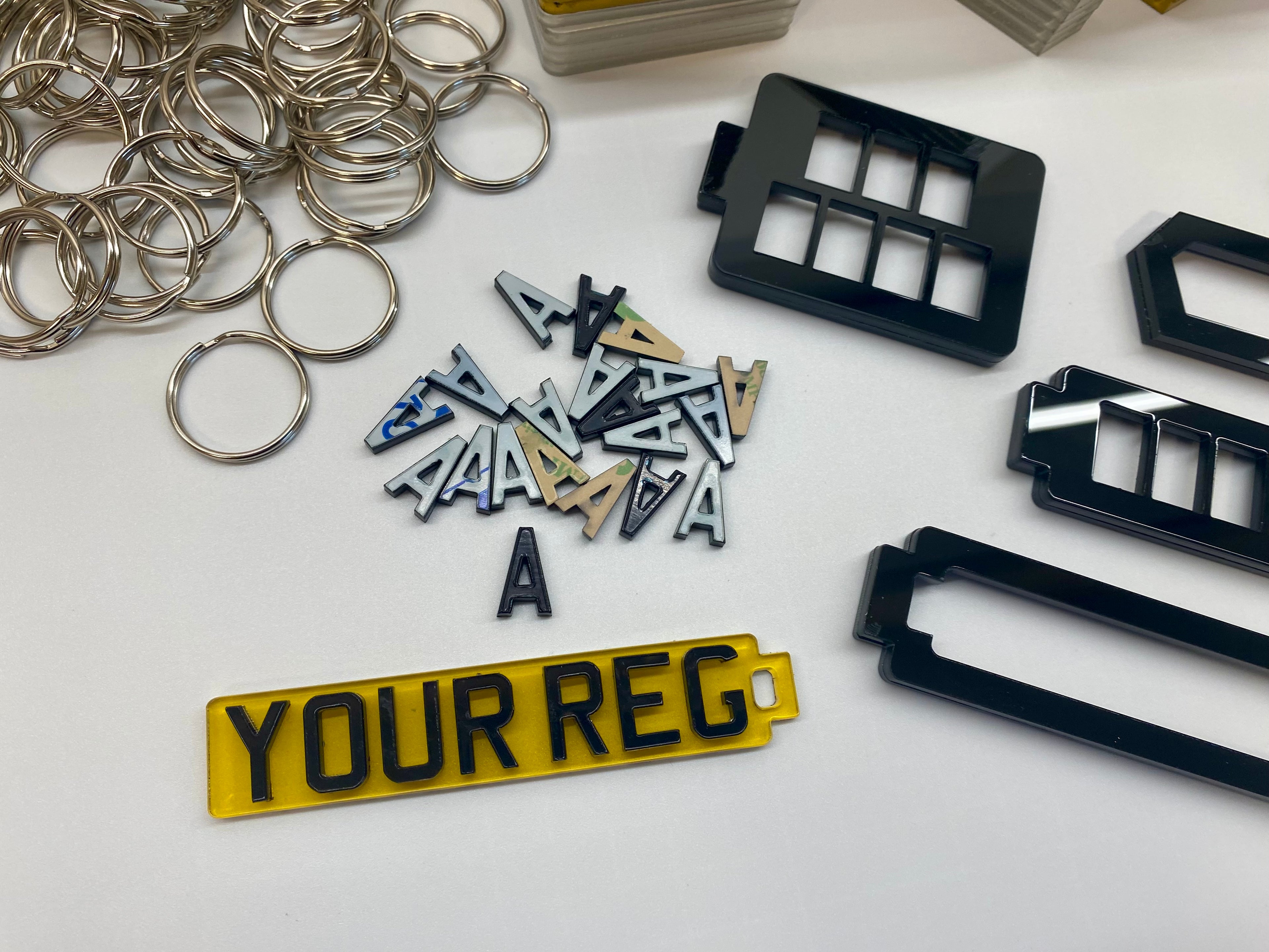 4D Laser Cut Car Number Plate Keyring Set