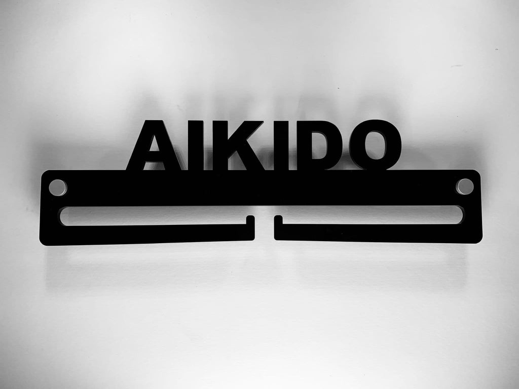 Medal Display Hanger Holder Aikido Black Acrylic with fixings & FREE POST