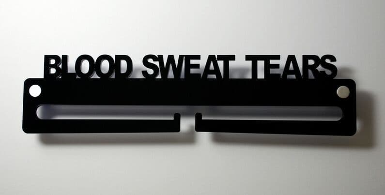 Medal Display Hanger Holder Blood Sweat Tears Black Acrylic / Fixings Free Post