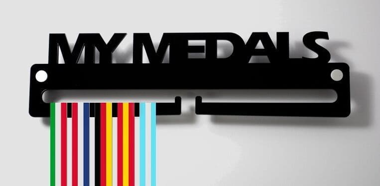 Medal Display Hanger Holder Blood Sweat Tears Black Acrylic / Fixings Free Post