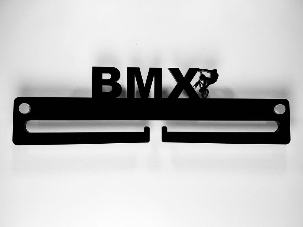 Medal Display Hanger Holder BMX Black Acrylic with fixings & FREE POST