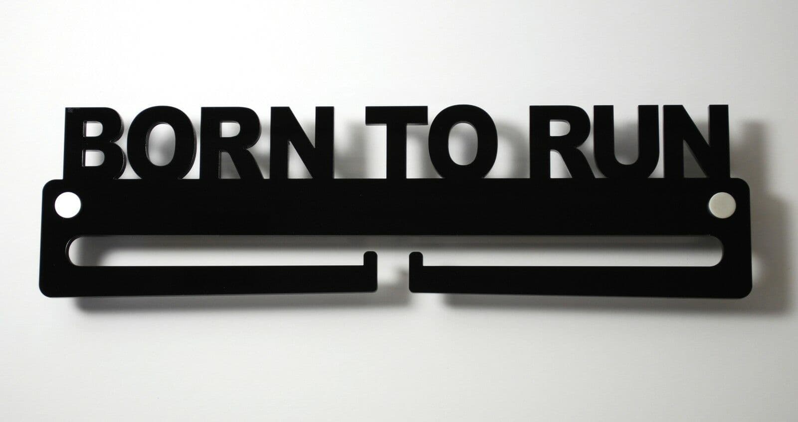 Medal Display Hanger Holder BORN TO RUN Black Acrylic with fixings & FREE POST