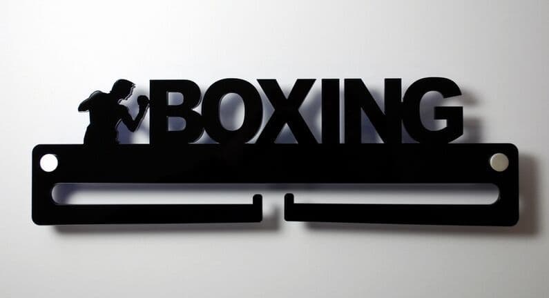 Medal Display Hanger Holder BOXING Black Acrylic with fixings & FREE POST