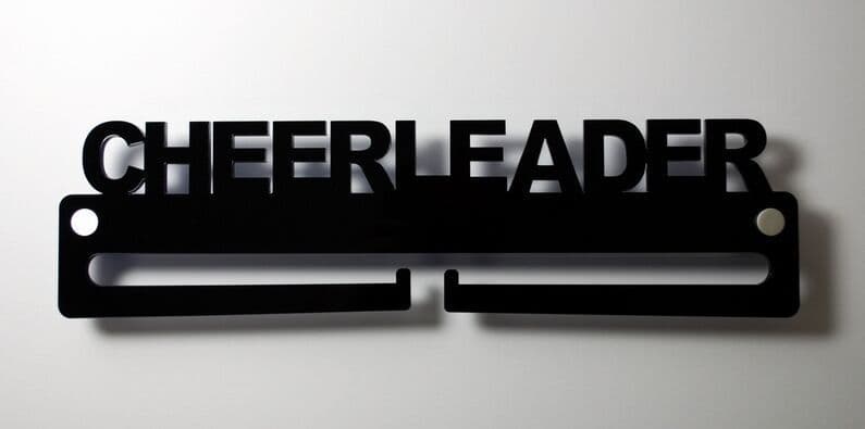 Medal Display Hanger Holder CHEERLEADER Black Acrylic / Fixings Free Post