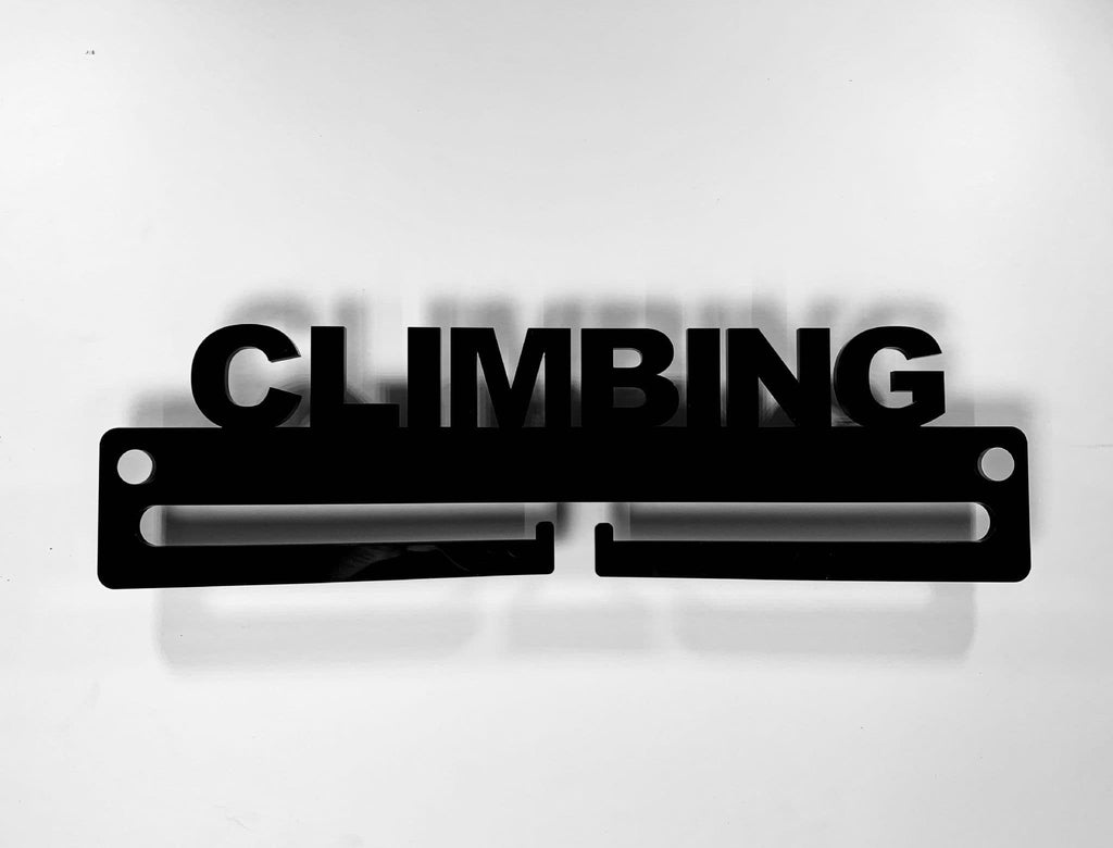 Medal Display Hanger Holder CLIMBING Black Acrylic with fixings & FREE POST