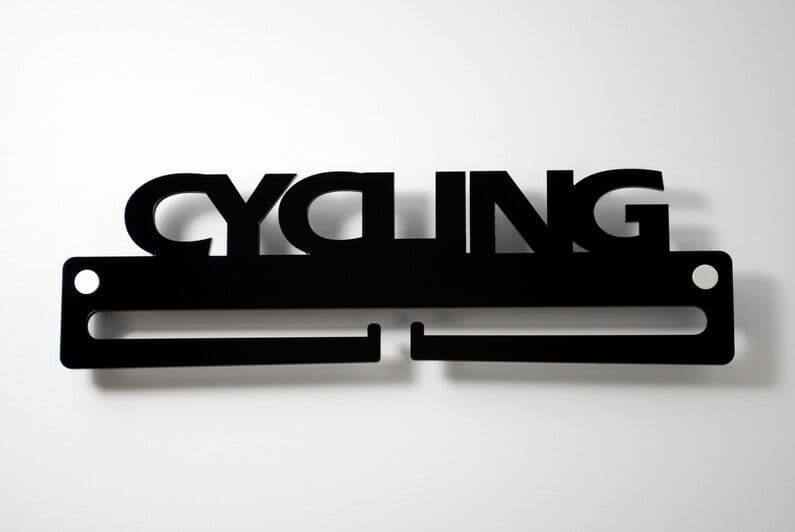 Medal Display Hanger Holder CYCLING Black Acrylic with fixings & FREE POST