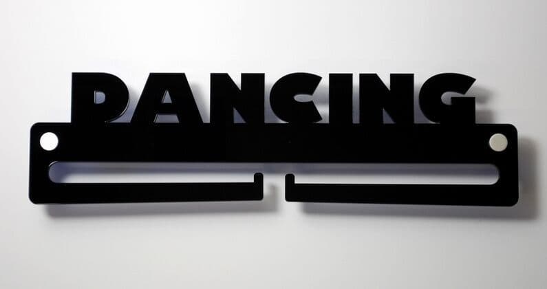 Medal Display Hanger Holder DANCING Black Acrylic with fixings & FREE POST