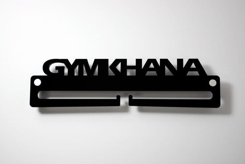 Medal Display Hanger Holder GYMKHANA Black Acrylic with fixings & FREE POST