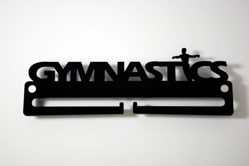 Medal Display Hanger Holder GYMNASTICS Male Black Acrylic & fixings FREE POST