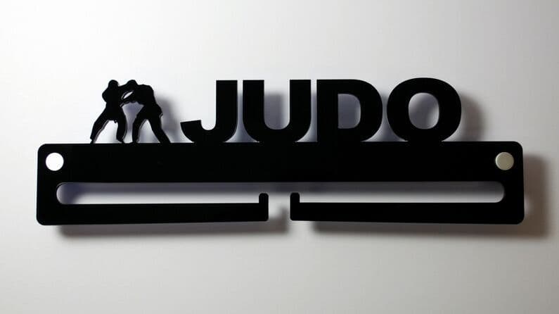 Medal Display Hanger Holder JUDO Black Acrylic / Fixings Free Post