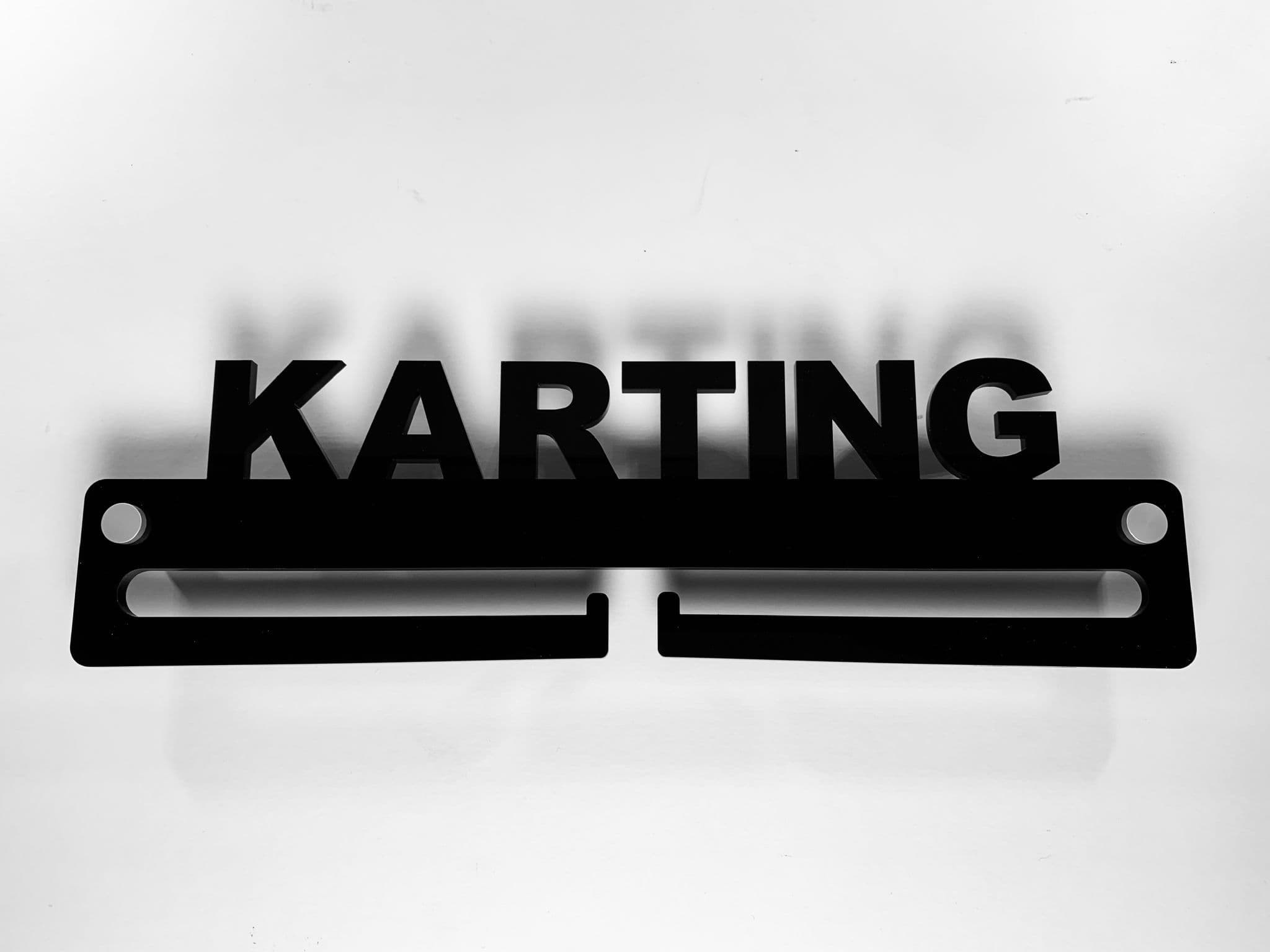 Medal Display Hanger Holder KARTING Black Acrylic with fixings & FREE POST