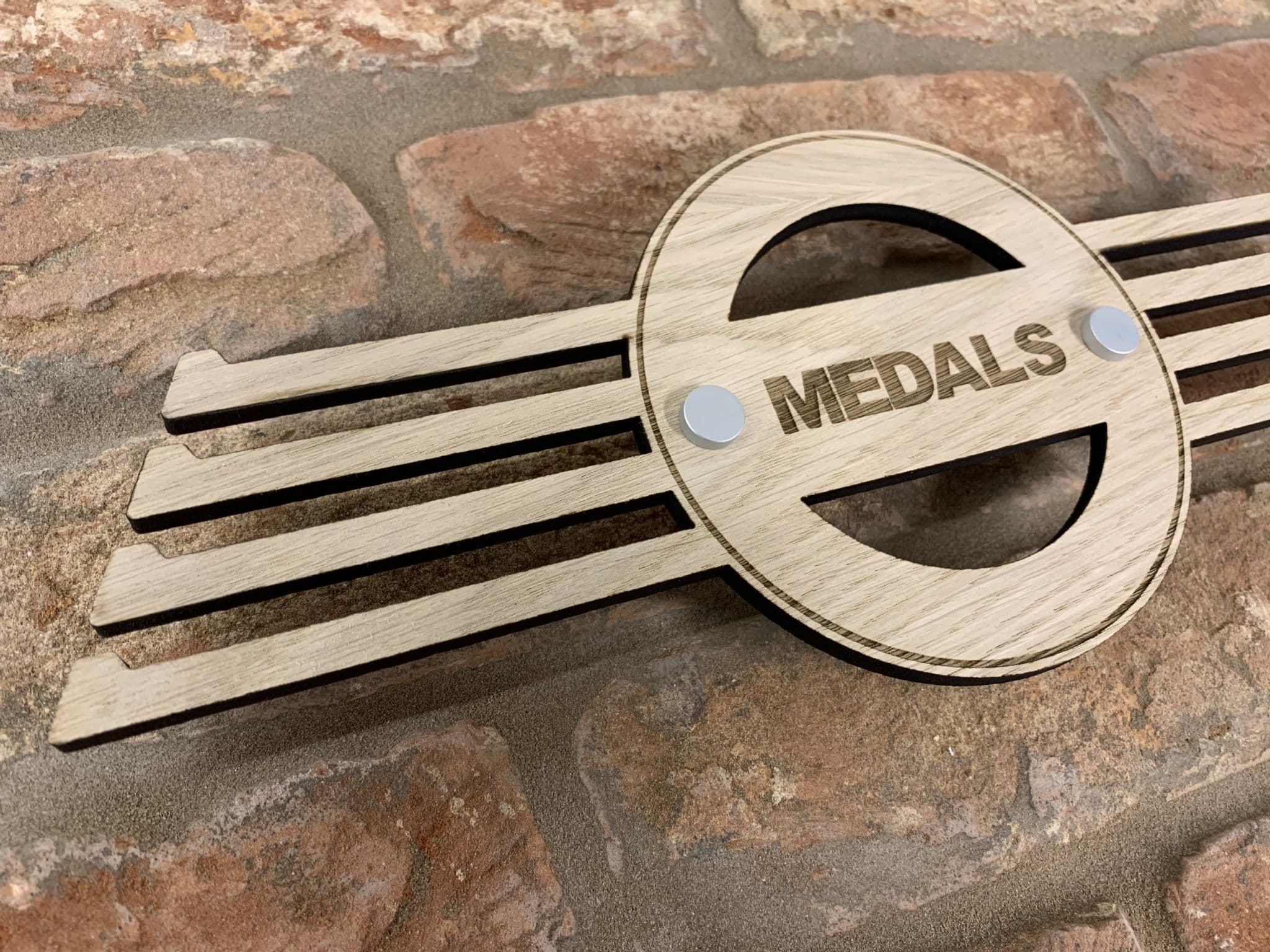 Medal Display Hanger Holder MEDALS in OAK with fixings & FREE POST