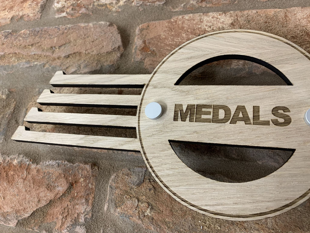 Medal Display Hanger Holder MEDALS in OAK with fixings & FREE POST