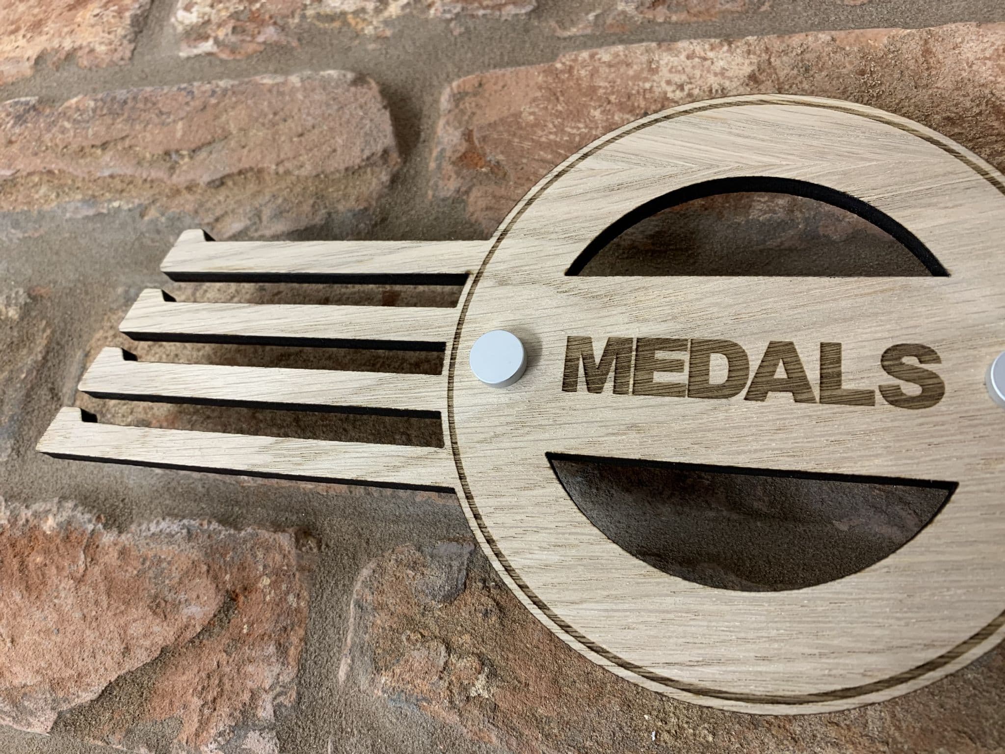 Medal Display Hanger Holder MEDALS in OAK with fixings & FREE POST