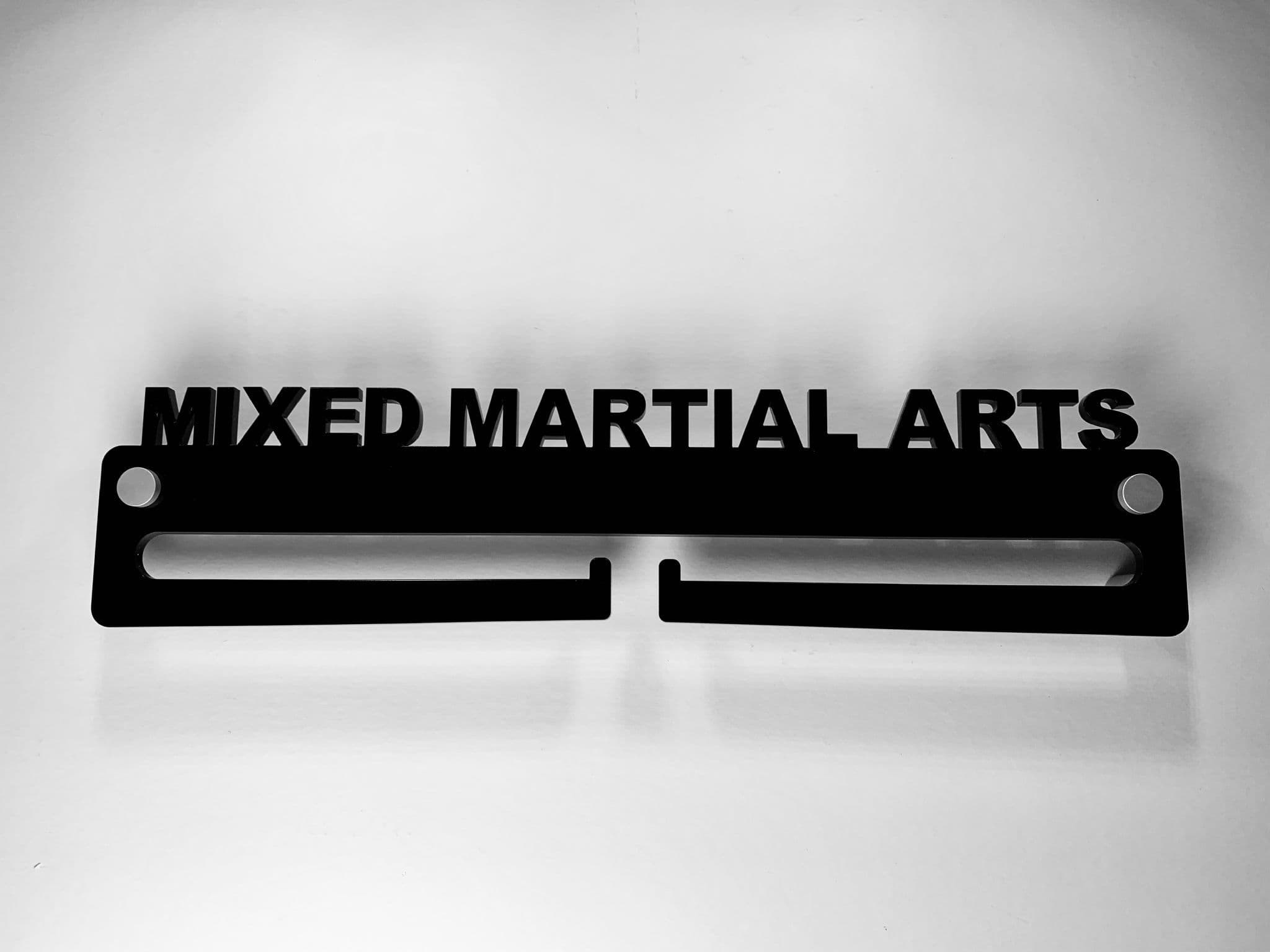 Medal Display Hanger Holder MIXED MARTIAL ARTS Black Acrylic with fixings & FREE POST