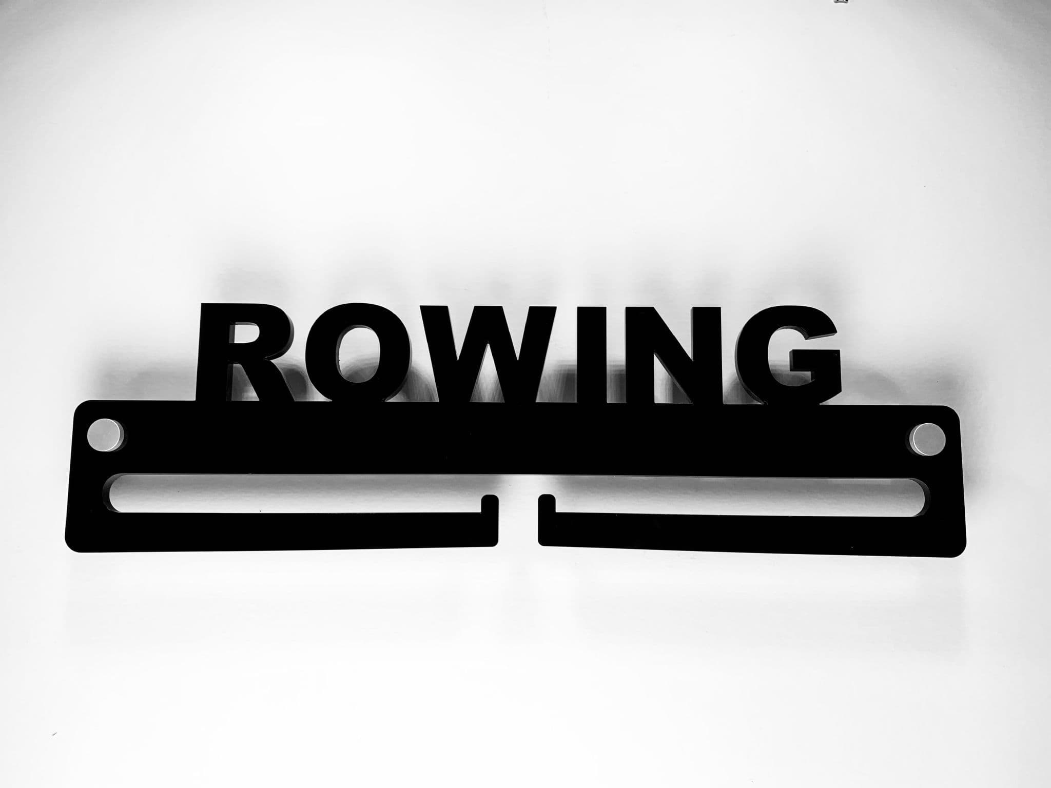 Medal Display Hanger Holder ROWING Black Acrylic with fixings & FREE POST