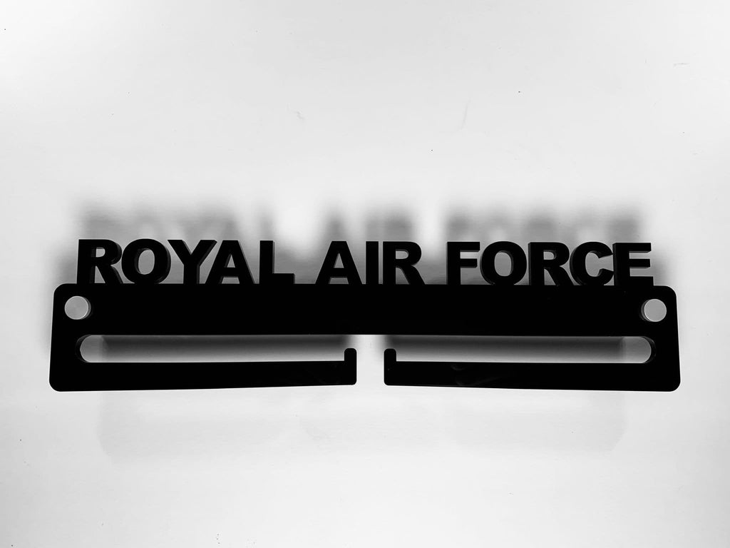 Medal Display Hanger Holder ROYAL AIR FORCE Black Acrylic with fixings & FREE POST (1)