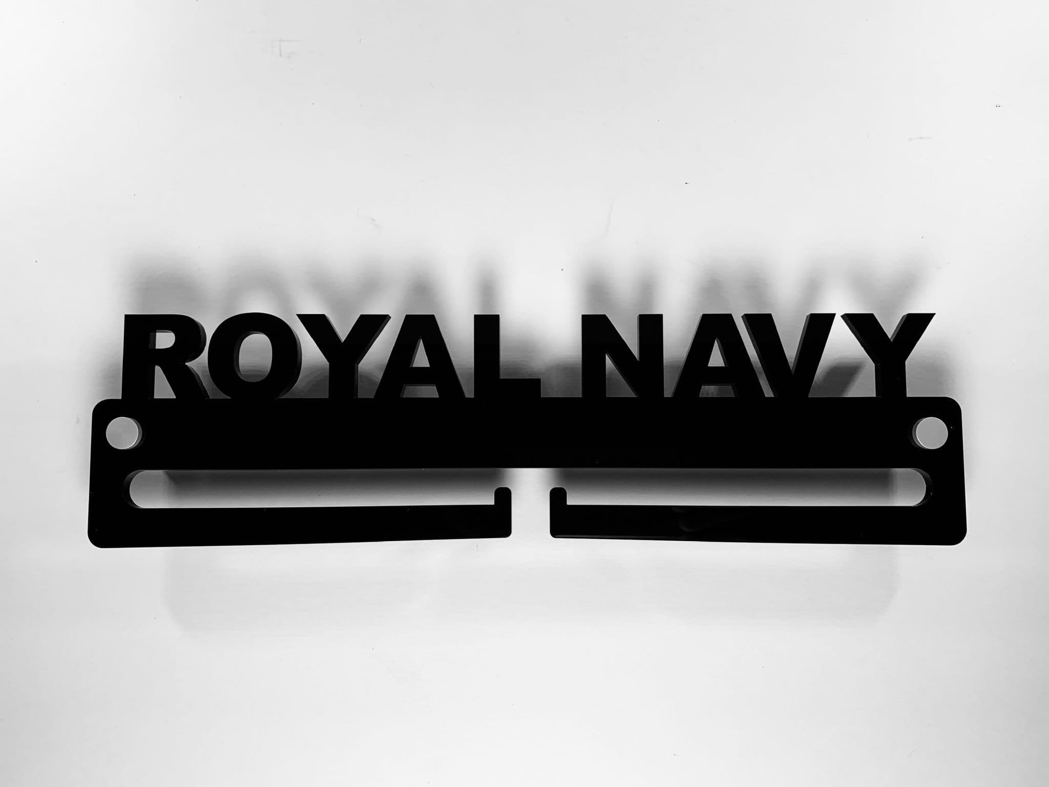 Medal Display Hanger Holder ROYAL NAVY Black Acrylic with fixings & FREE POST