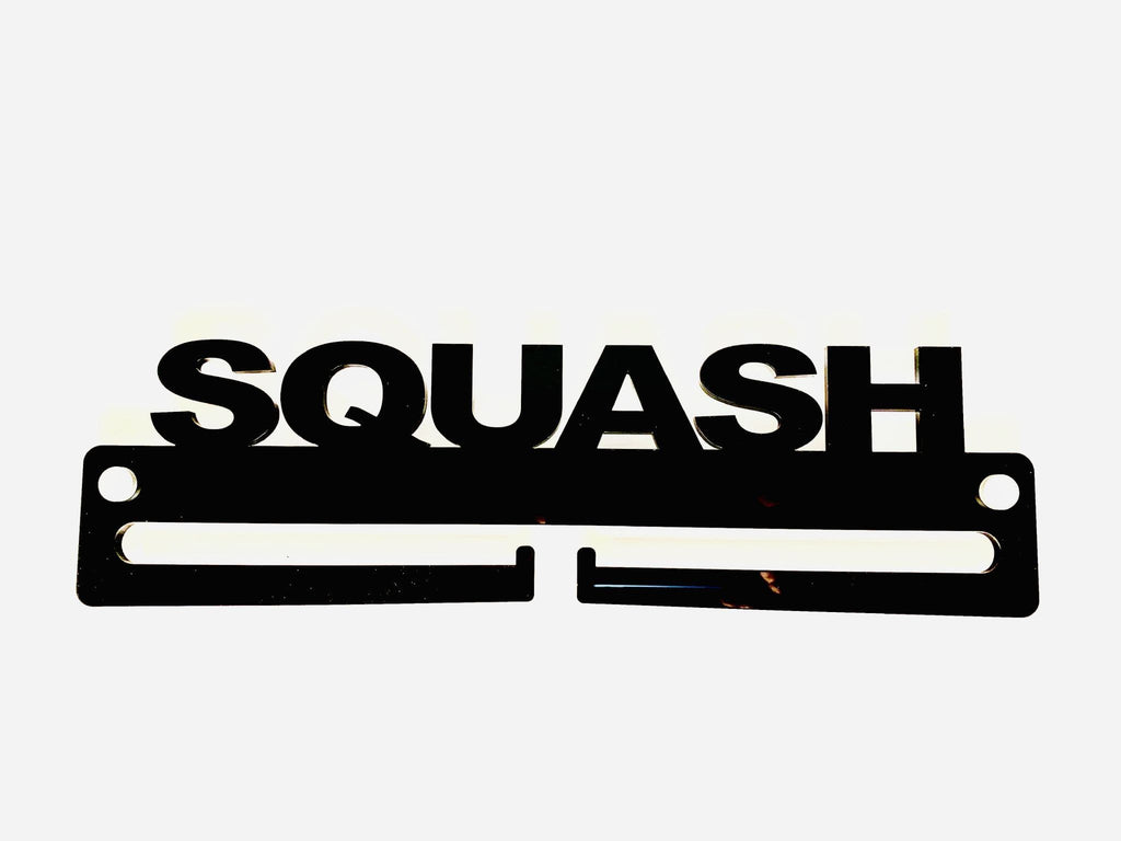 Medal Display Hanger Holder SQUASH Black Acrylic with fixings & FREE POST
