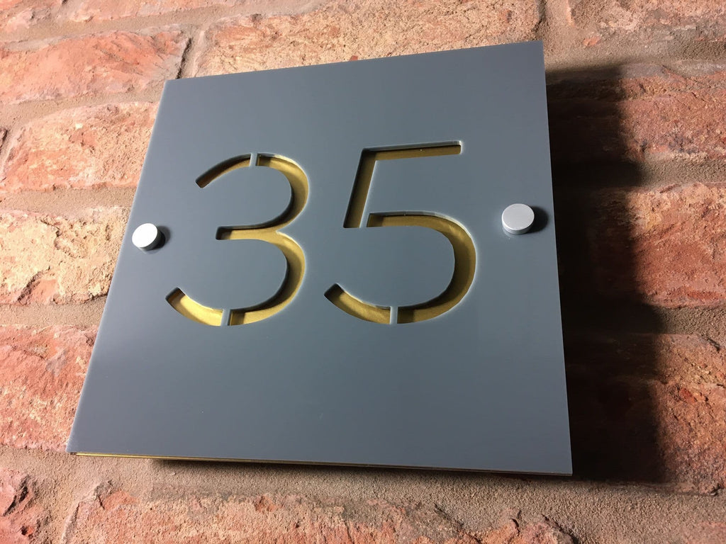 Modern Contemporary Laser Cut Acrylic House Sign Plaque 30cm x 15cm x 0.6cm